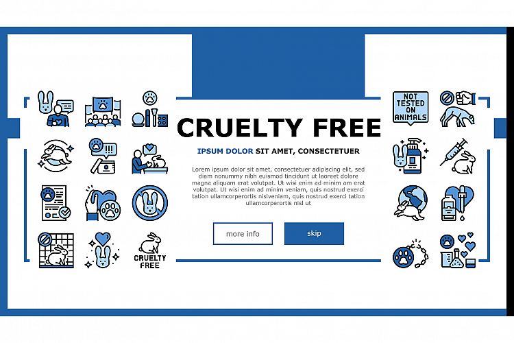 Cruelty Free Animals Landing Header Vector example image 1