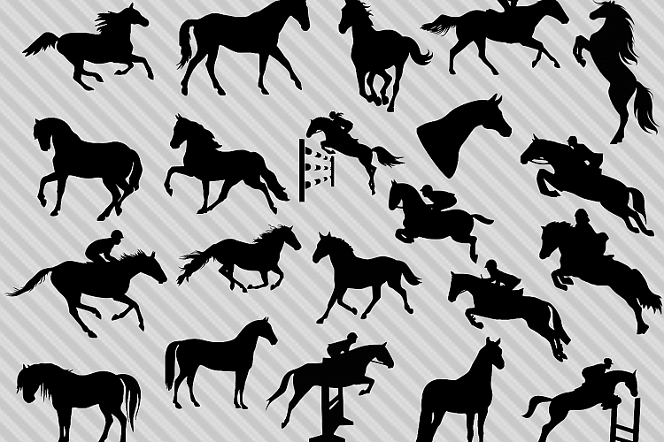 Horse svg bundle, horse silhouette svg, horse clipart, dxf, cut files