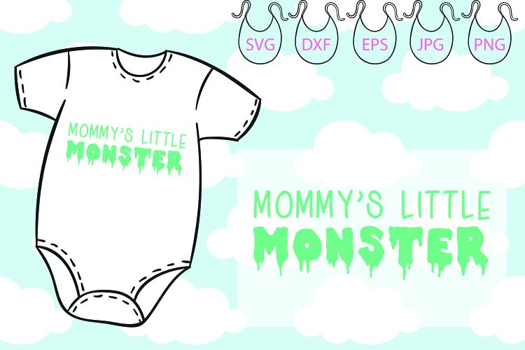 Mommys Little Monster SVG, Funny Onesie, Little Monster