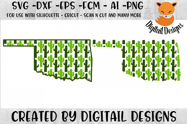 Oklahoma Cactus SVG Cut File For Silhouette - Cricut