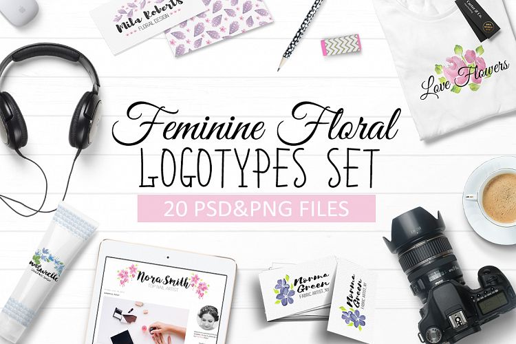 Feminine Floral Logotypes Set