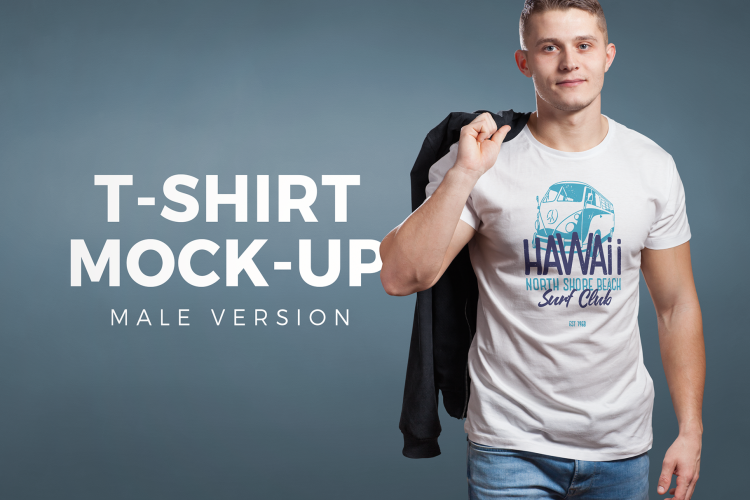 Crew Neck T-shirt Mock-up Male Version