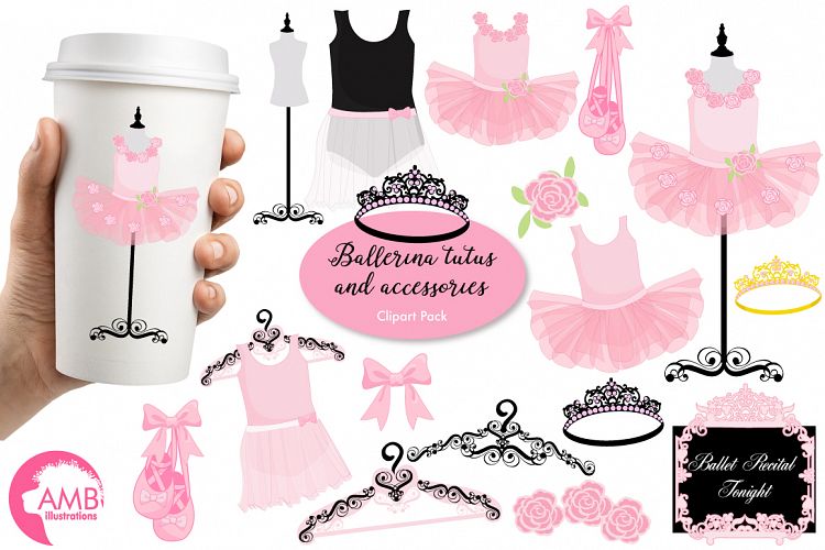 Ballerina Tutus clipart, graphics and illustrations AMB-1308
