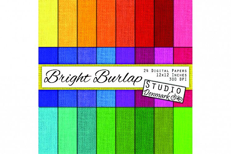 Burlap Digital Paper - Bright Colors Textured Scrapbook
