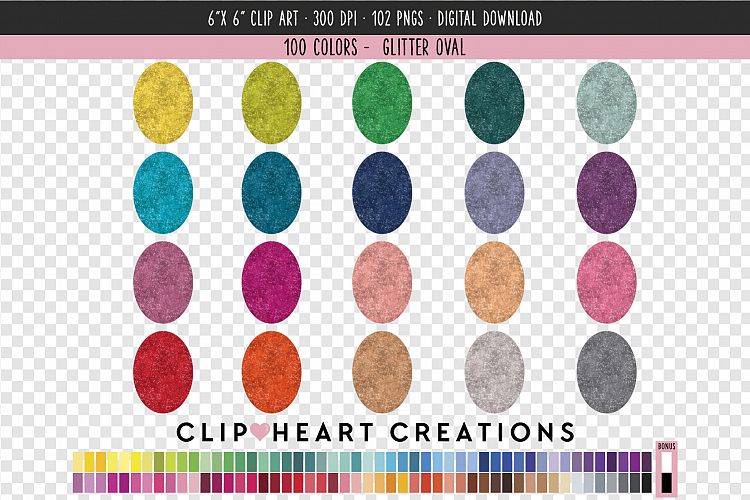 Glitter Oval Clip Art - 100 Clip Art Graphics