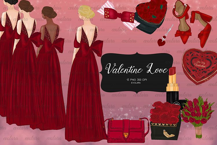 valentine clipart love clipart fashion girl clipart romantic