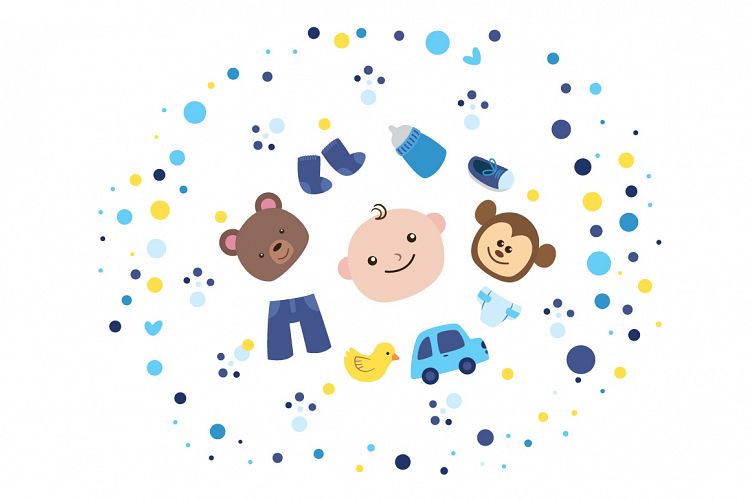 kids elements flat vector