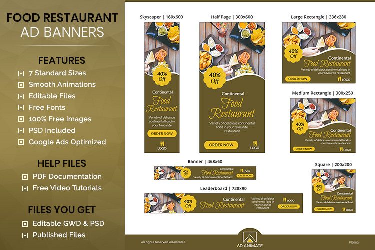 Food Restaurant Animated Ad Banner Template - FR002