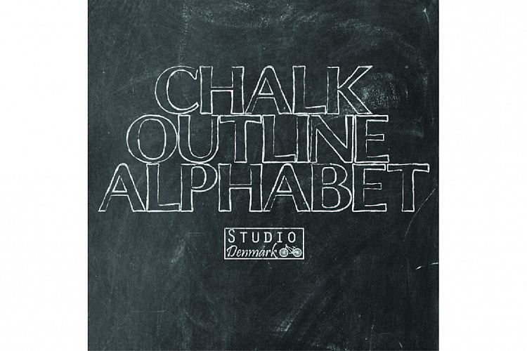 Chalk Outline Alphabet - 45 Elements - Realistic Chalk