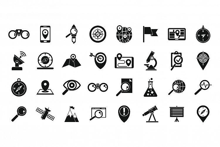Exploration icons set, simple style example image 1