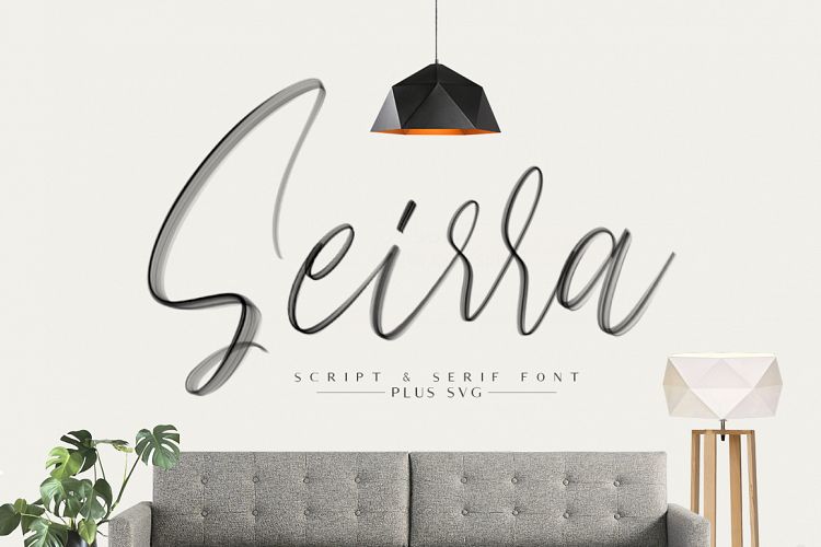 Seirra Typeface (Brush Font   Serif Font) plus SVG Font
