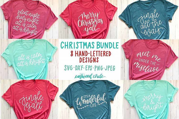 Christmas SVG Bundle - Hand Lettered Cut Files for Crafters