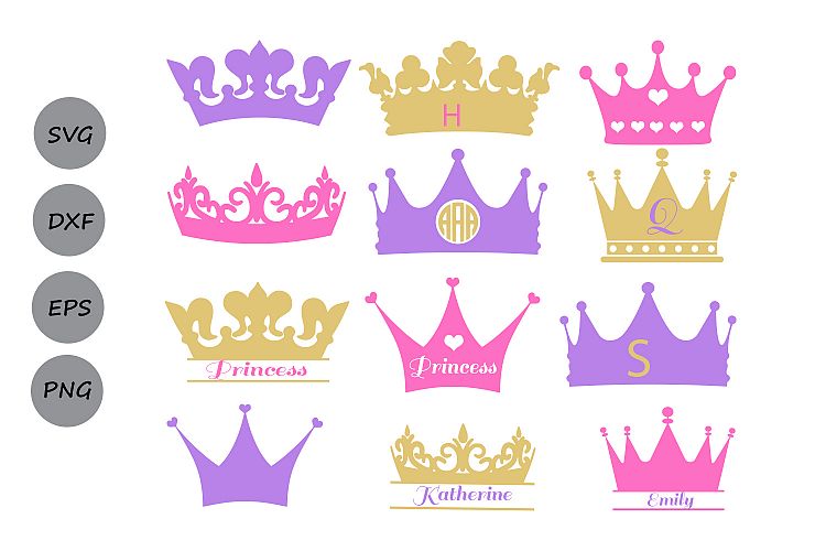 Crown Svg, Crown Monogram Svg, Princess Crown Svg, Crowns Svg, Crown clipart, Crown Cut file, silhouette Vector, crown vector SVG DXF Eps.