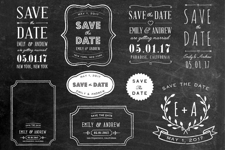 Save the Date Overlays Set