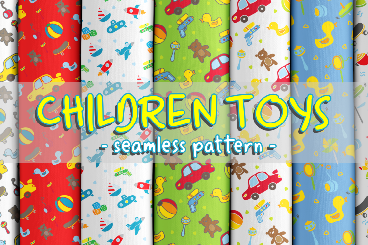 Cute baby toys seamless pattern
