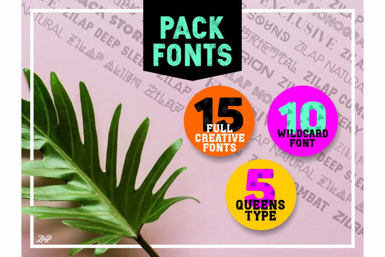 Zilap full creative 15 fontpack