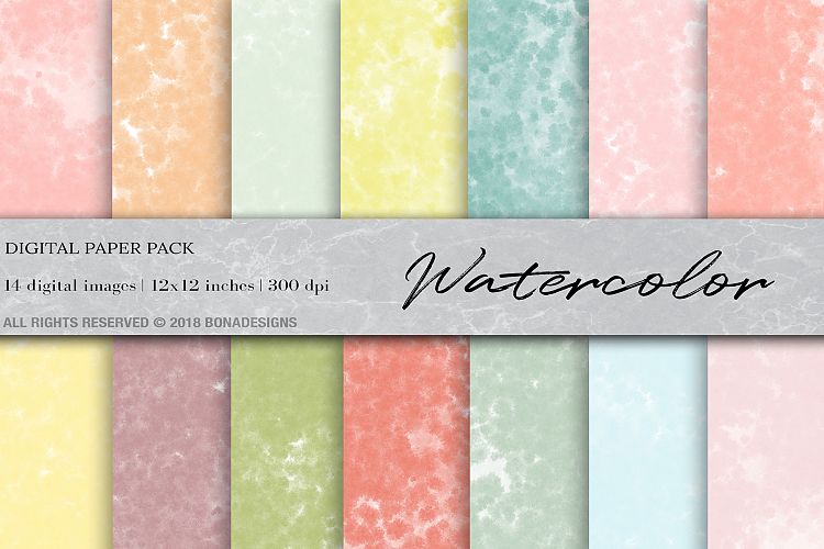 Watercolor Digital Paper, Watercolor Background