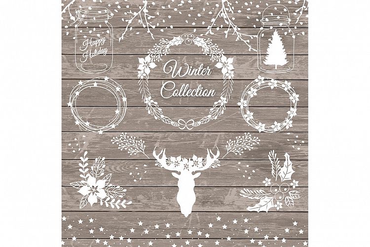 Vector rustic christmas 1