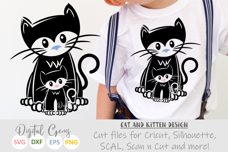 Download Kitten And Cat Svg Eps Dxf Png Files 139816 Svgs Design Bundles