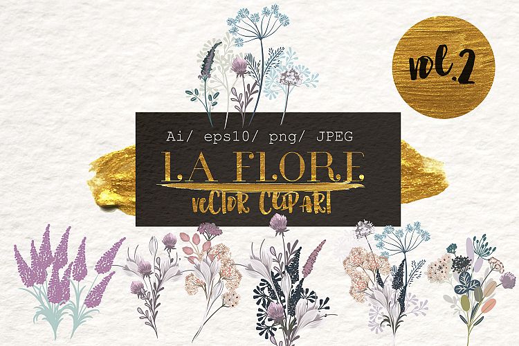 Flora vector floral clipart Vol.2