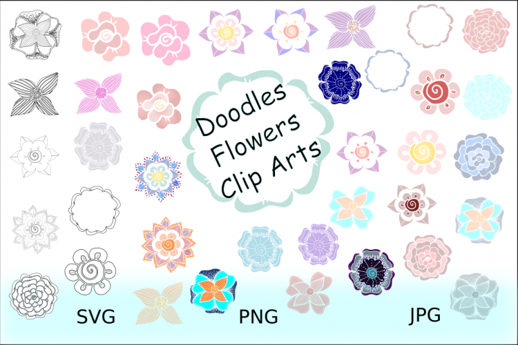 Flowers Doodles Cliparts