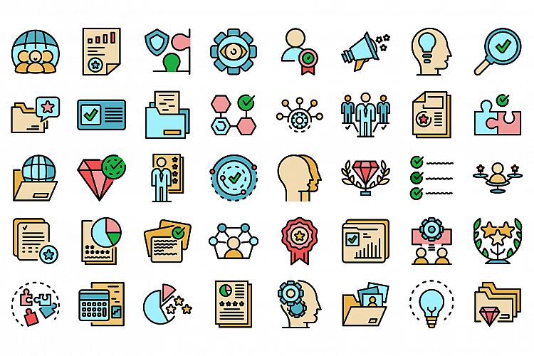 Expertise icons set vector flat example image 1
