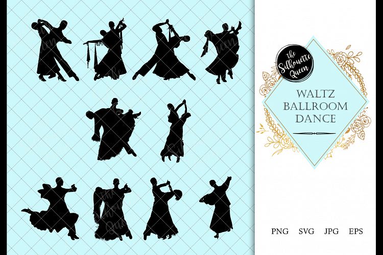 Waltz Ballroom Dance svg, dance cricut files, black dancer s