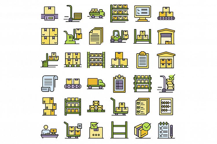 Inventory icons set vector flat example image 1