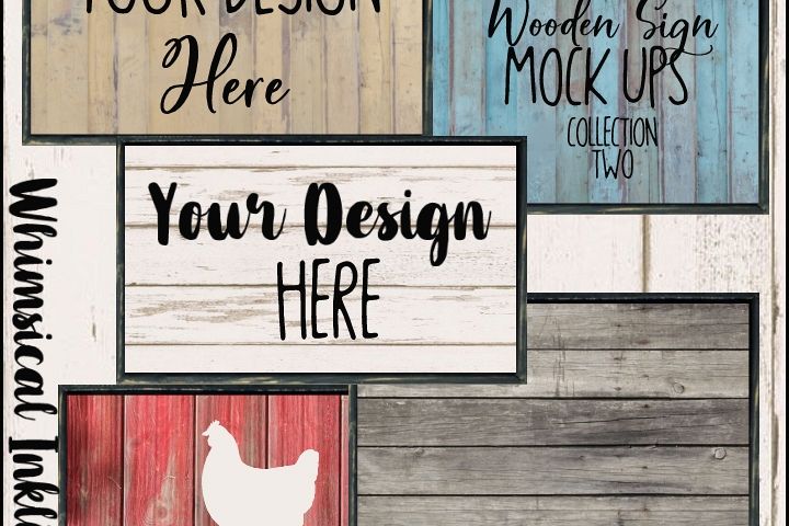 Wooden Sign Mock Ups Collection TWO