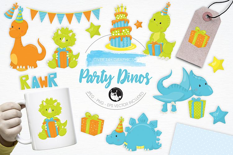 Party Dinos graphics and illustrations