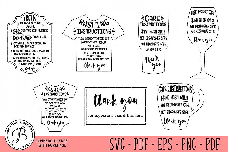 Care Card Instruction SVG, Care Cards SVG, Print and Cut