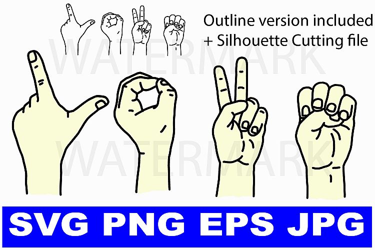 I love you in Sign Language - svg png eps jpg