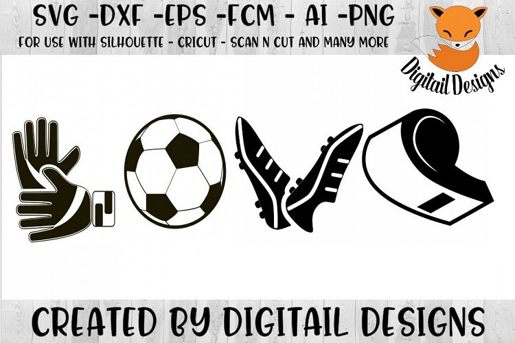 Soccer Love SVG - Silhouette - Cricut - Scan n Cut