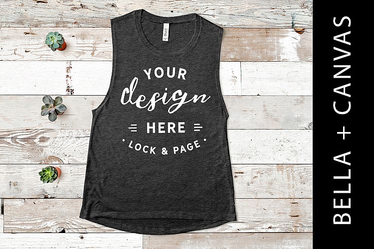 Dark Heather Bella Canvas 8803 Mockup T-Shirt Tank Top Vest
