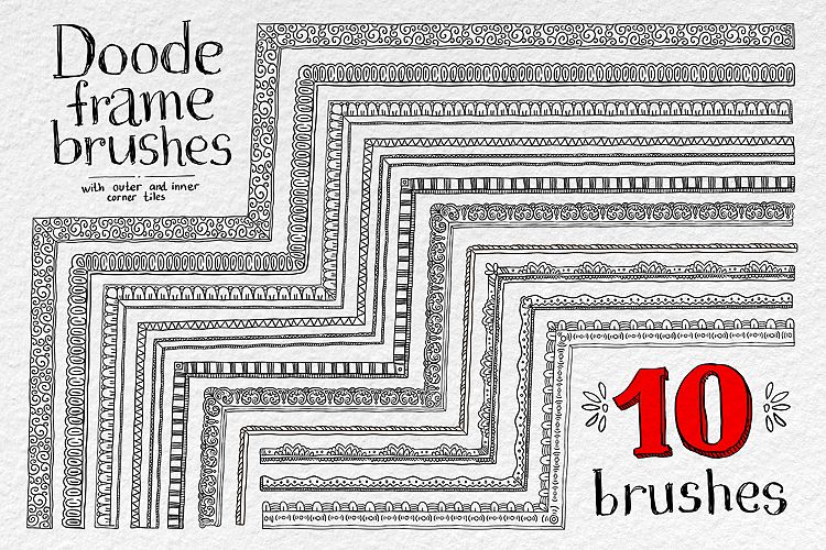 Doodle vector frame brushes