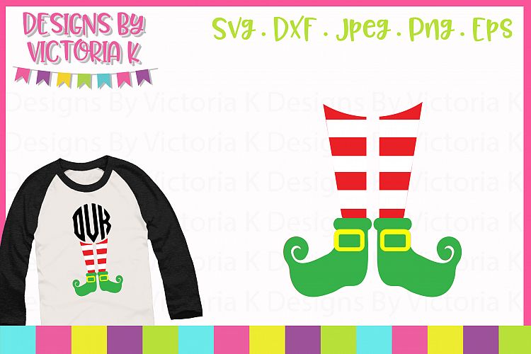 Elf Legs Monogram, SVG, DXF, PNG