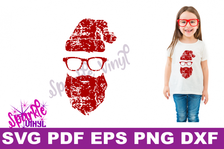 Svg Distressed Grunge Christmas Santa shirt svg cut file for cricut or sihouette, Christmas Decor printable, Santa shirt svg,  Hipster Santa