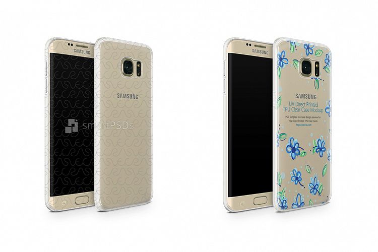 Galaxy S7 Edge UV TPU Case with Frosted Edges Design Mockup
