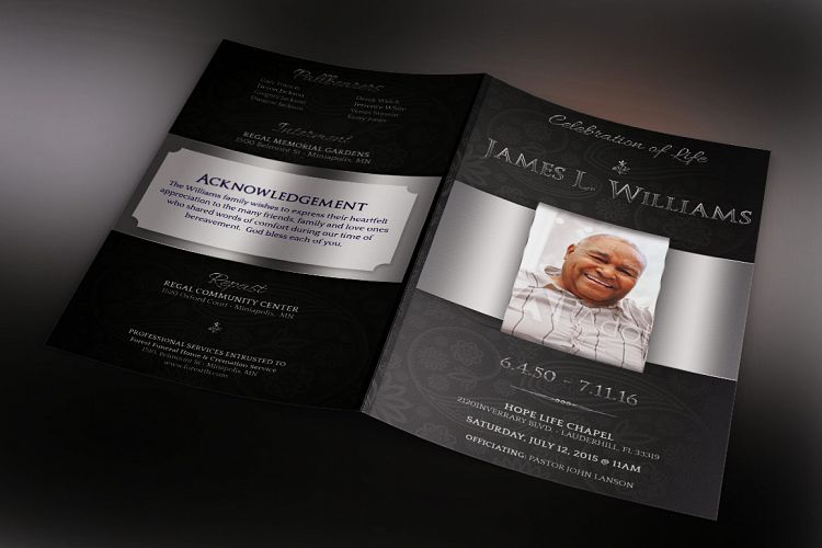 Black Dignity Funeral Program Template