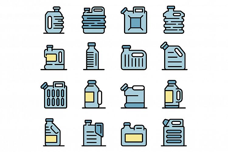 Canister icons set vector flat example image 1