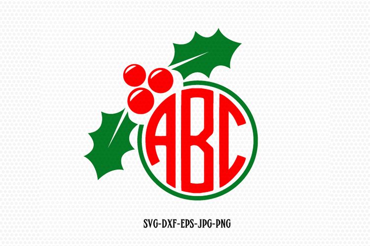 Christmas Holly Leaf Monogram svg, Holly svg, Christmas svg