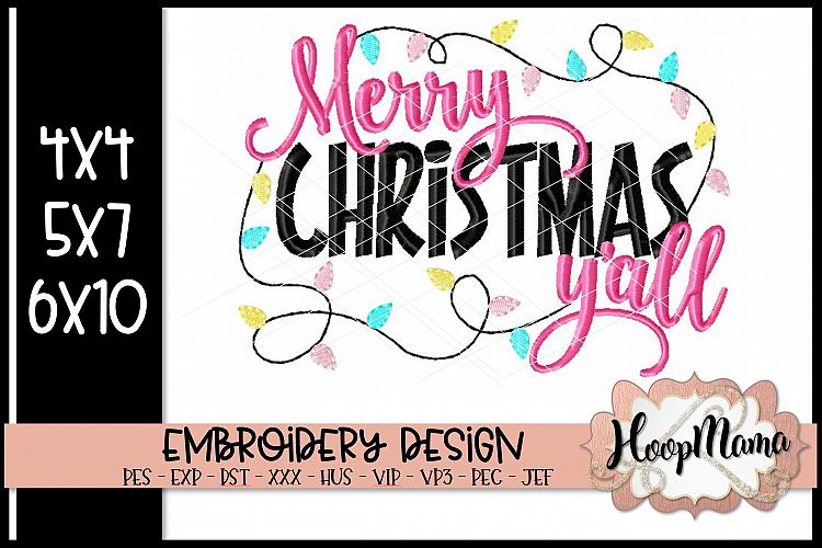 Merry Christmas Yall - Christmas Embroidery