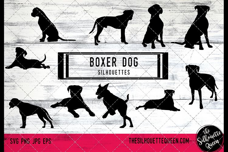 Boxer Dog Dog svg files cricut, silhouette clip art, Vector