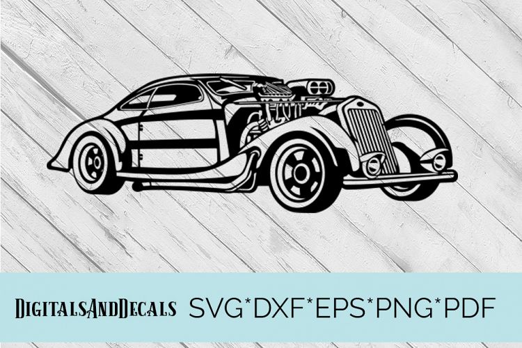  HotRod Classic Car  SVG Cutting File 