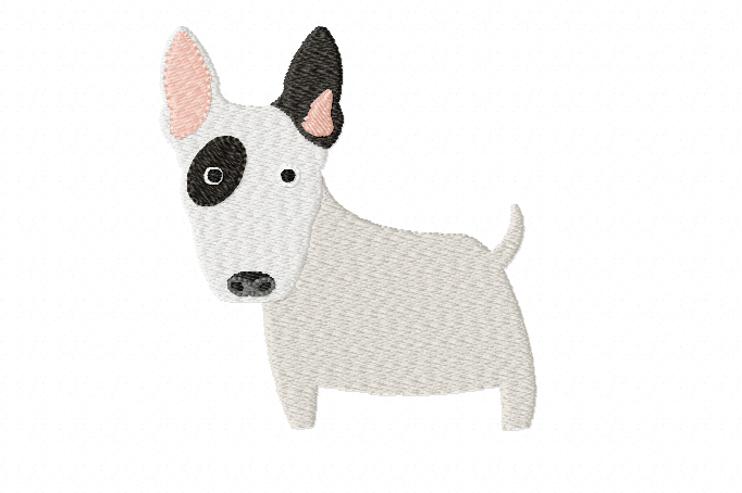 Bull Terrier Embroidery Designs ~ Machine Embroidery Design in 2 sizes - Instant Download ~ How Much is that Doggie in the Window!