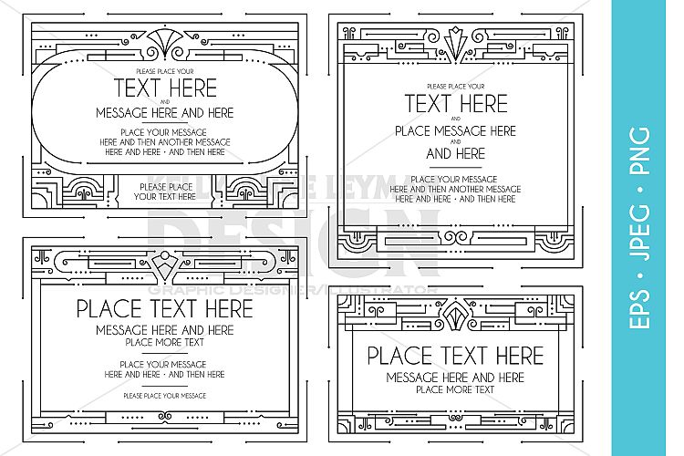 Art Deco Digital Frames & Labels Clipart