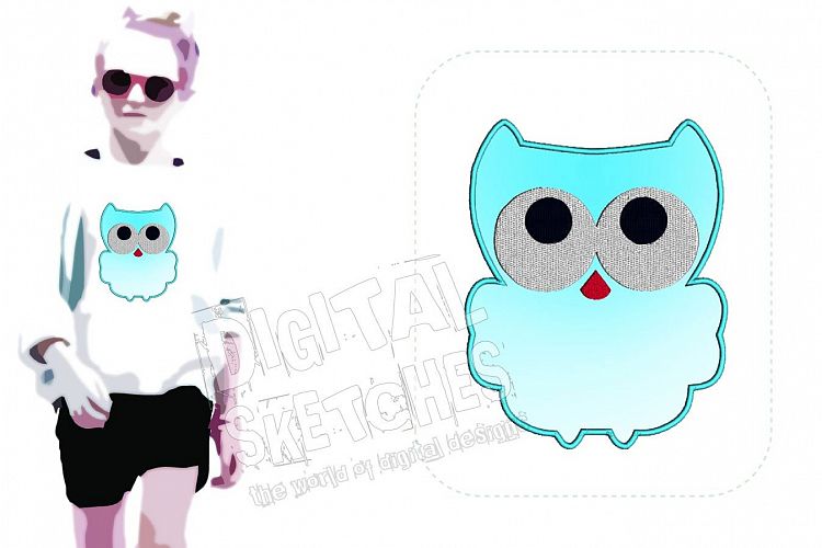 Owl Bird Machine Embroidery Design 3 Sizes