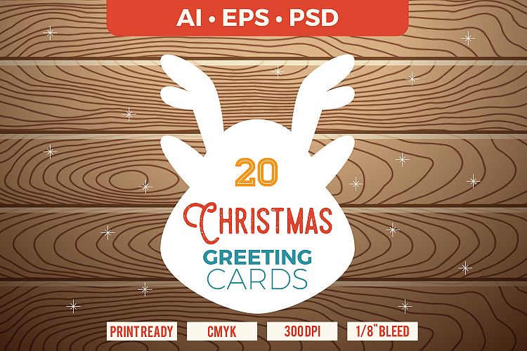 20 Christmas & New Year Cards Template AI, PS