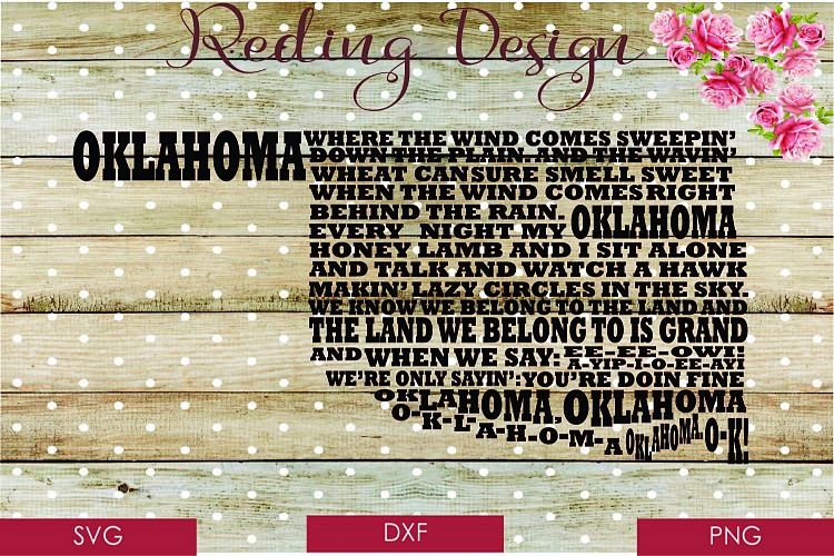 Oklahoma State Song SVG DXF PNG Digital Cut Files