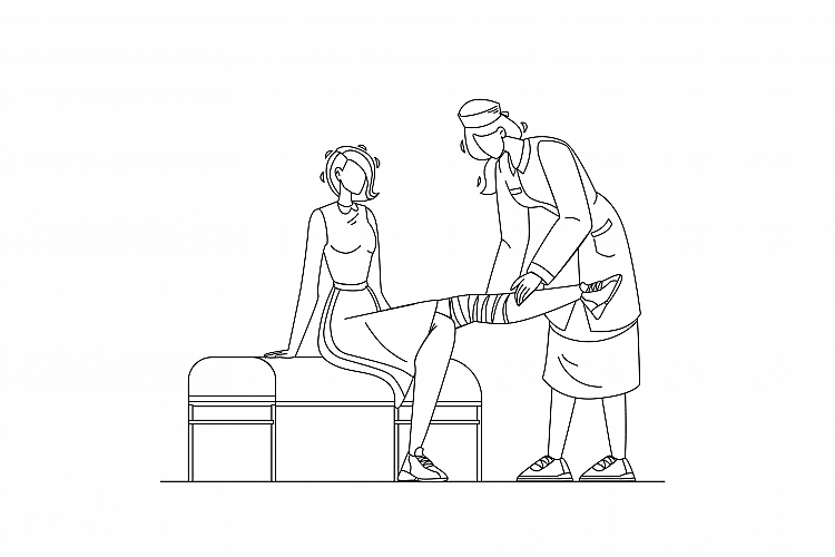 Doctor Giving Physiotherapy To Patient Vector Illustration example image 1